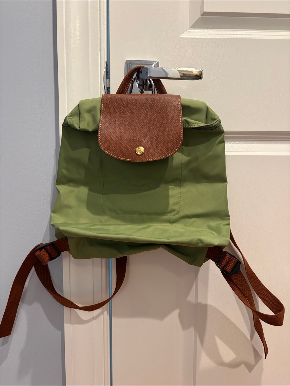 Longchamp Green Le Pliage Backpack